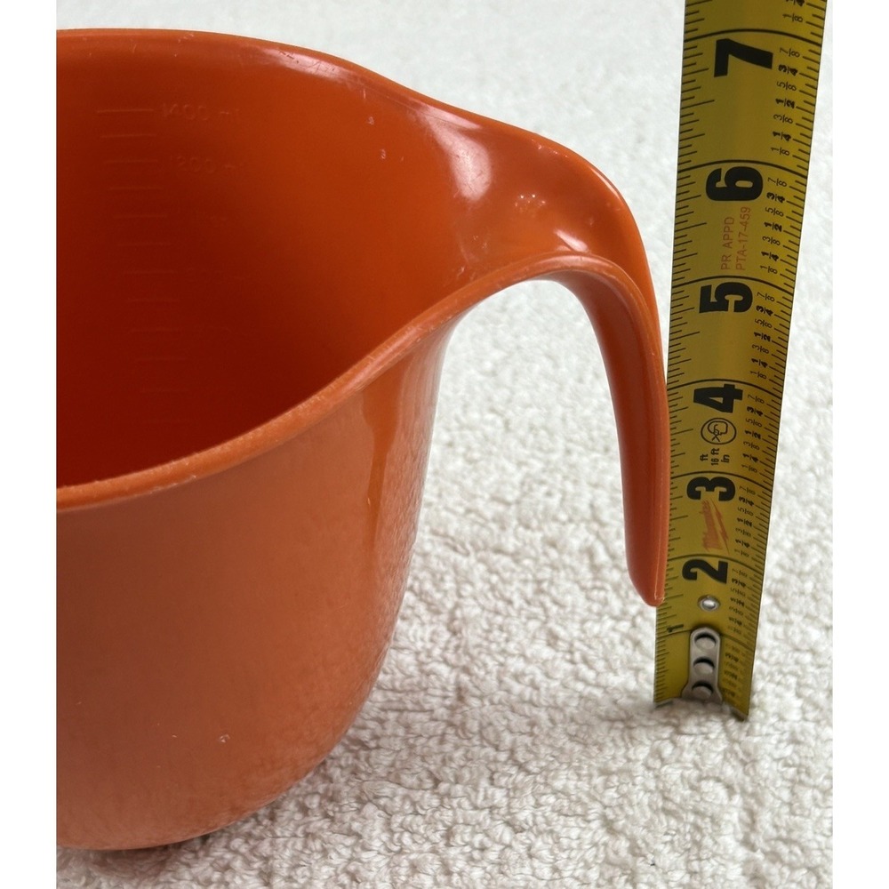 Vtg Rubbermaid Orange Batter Bowl Measuring 1.5 Qt 6 Cup Grip-N-Mix 2661 USA - Picture 13 of 14